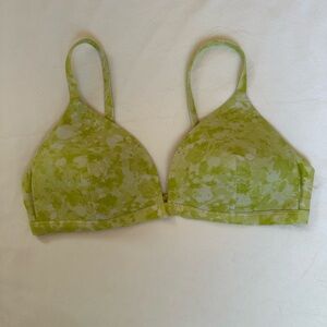 lululemon athletica Green Floral-Print Bikini Top